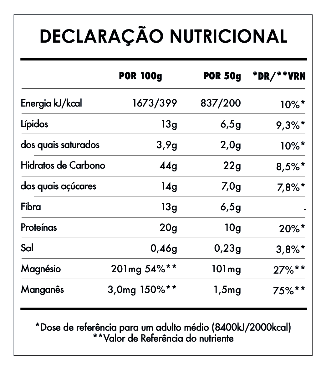 Tabela Nutricional - Mug Cake Extra Protein Chocolate